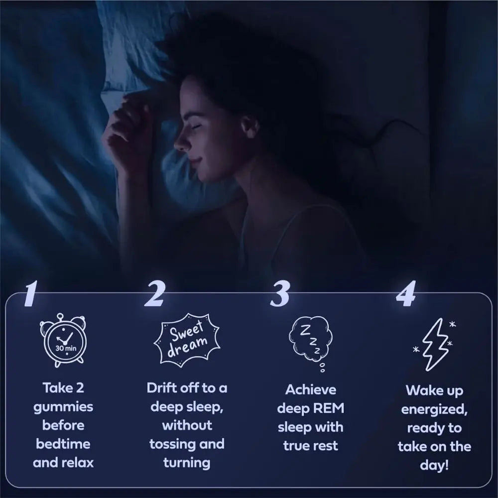 Melatonin-Free Sleep Gummies - Sleep Faster In Under 30 Minutes & Wake Up Refreshed Every Morning ✨😴